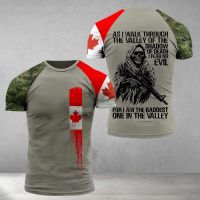 2023 Canada t-car Canada Flag 3D buried Fashion Pendant short sleeve o neck tee graphic oversized camouflage mens cloak sport