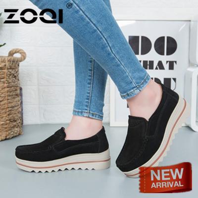 ZOQI รองเท้าส้นสูงสำหรับผู้หญิงปิดเหล็กงอขนาดพิเศษ35-42รองเท้าโยก