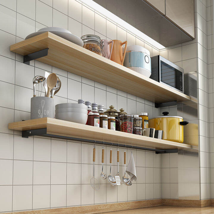 Perforationfree kitchen shelf partition wall hanging rod wall