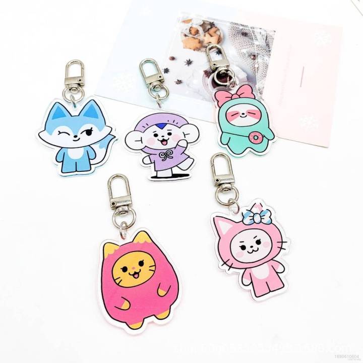 Ns3 Itzy Lia Ryujin Yuna Wdzy Yeji Chaeryeong Cartoon Acrylic Keychain 