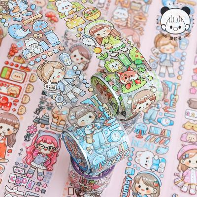 hot！【DT】✚✲  Kawaii A Hundred Different Washi Tape Cartoon Adhesive Material Sticker Label Scrapbooking