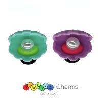 【Cute Deco】Lovely 3D Shells (2 Colors) Purple / Green / Charm Button Deco/ Cute Jibbitz Croc Shoes / Charm Resin Material for Shoe Accessories