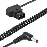 Coiled 1M/3.28Ft D-Tap 2Pin Male To Dc 5.5 X 2.1Mm Adapter Cable Extension Elastic Line For Anton V-Mount Battery Dslr Cage Rig Power Supply