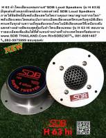 ลำโพงติดรถยนต์ ลำโพงเสียงแหลม SDB Tweeter 28 mm. 4 OHM. รุ่น H63 = 1 คู่