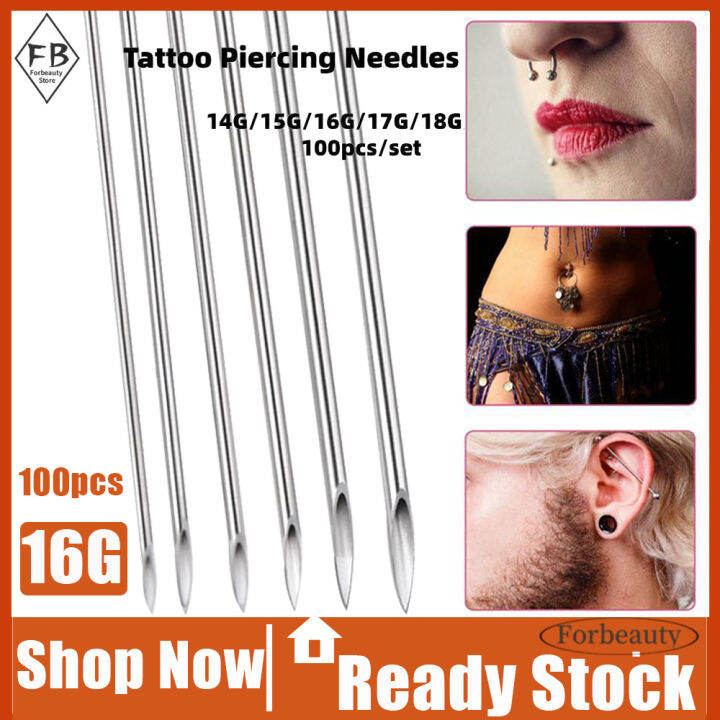 [COD]100PCS Tattoo Needles Tip Piercing Needles Sterile Disposable