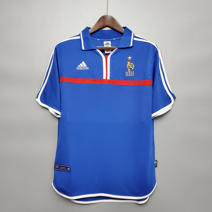ฝรั่งเศสเสื้อฟุตบอลสำหรับชายขนาด-s-2xl-france-away-retro-ฟุตบอลฝรั่งเศส1998-1982-1998-2000-2004-classic-jersey-ฟุตบอลเสื้อฟุตบอลคลาสสิก-retro-กีฬาเจอร์ซีย์เสื้อฟุตบอล