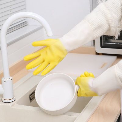 New Reusable Cleaning Gloves Rubber Latex Laundry Clothes Waterproof Plastic Cleaning Rubber Housework Washing Dishes Gloves Safety Gloves