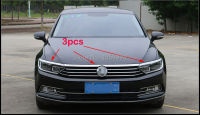 รถด้านหน้า HOOD BONNET ไฟหน้า EYEBROW GRILL LIP MOLDING TRIM BAR GARNISH ตาข่ายสำหรับ2017-2023 VW Passat B8ซีดาน Variant