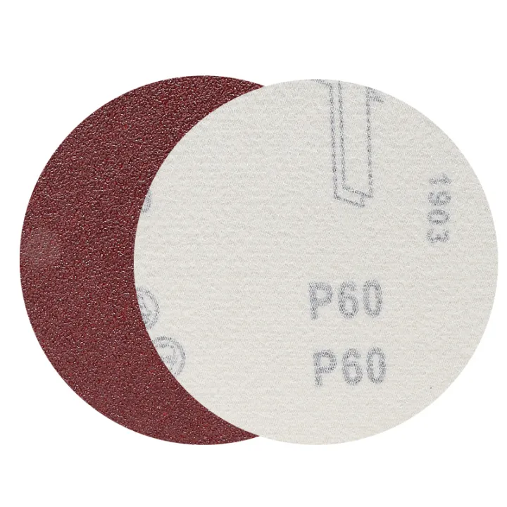Dazzling flocking round sandpaper 5inch red sandpaper backing velvet