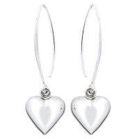 Dangle heart Thai earrings sterling silver สวยงาม ตำหูหัวใจคู่เด่น ทำจากเงินสเตอรลิงมิความเงางามสวยเทj ของฝากถูกใจ