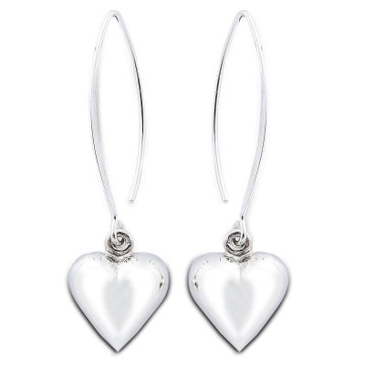 Dangle heart Thai earrings sterling silver สวยงาม ตำหูหัวใจคู่เด่น ทำจากเงินสเตอรลิงมิความเงางามสวยเทj ของฝากถูกใจ