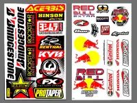 สติ๊กเกอร์แต่งรถ BRIDGESTONE ROCKSTAR Yoshimura PROTAPER (สีดำ) RED BULL Castrol HONDA DIRTSHOP มอเตอร์ไซค์ สติ๊กเกอร์ติดกระจก แต่งรถรถยนต์ ติดหมวกกันน็อค จำนวน 2 แผ่น