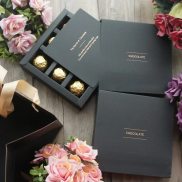 15.5 15.5 4cm 10set Elegant Valentine Chocolate Paper Box Gold Black