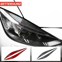 【Taste life】 Betterhumz สำหรับ BMW Series 3 F30 F35 E90 M Performance คาร์บอนไฟเบอร์ไฟหน้ารถ Eyebrow Eyelid สติกเกอร์ Trim Decor อุปกรณ์เสริม