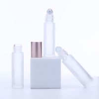 10PCS/lot 10ml Clear Frosted Thick Glass Roll On Essential Oil Empty Perfume Bottle Roller Ball Bottles For Travel