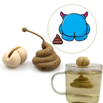 1pc Reusable Silicone Tea Infuser Creative Poop Shaped Funny Herbal Tea Bag  Coffee Filter Diffuser Strainer Tea Accessories Home Kitchen Accessories