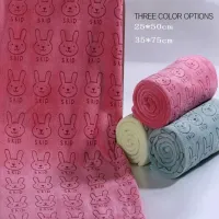 ﺴ☁ Infant Baby Kids Bath Towel Absorbent Cute Rabbit Design Multifunction Tuala Bayi (25x50cm 35x75cm)