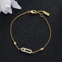 New Fashion Trend Unique Design Delicate Geometric Simple Pin Shape Bracelet Women Jewelry Wedding Party Premium Gift ZK30