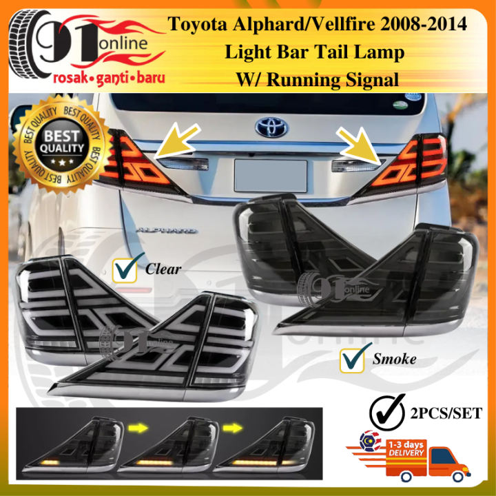 Vland Toyota Alphard Vellfire 2008-2014 Light Bar Tail Lamp Light lampu ...