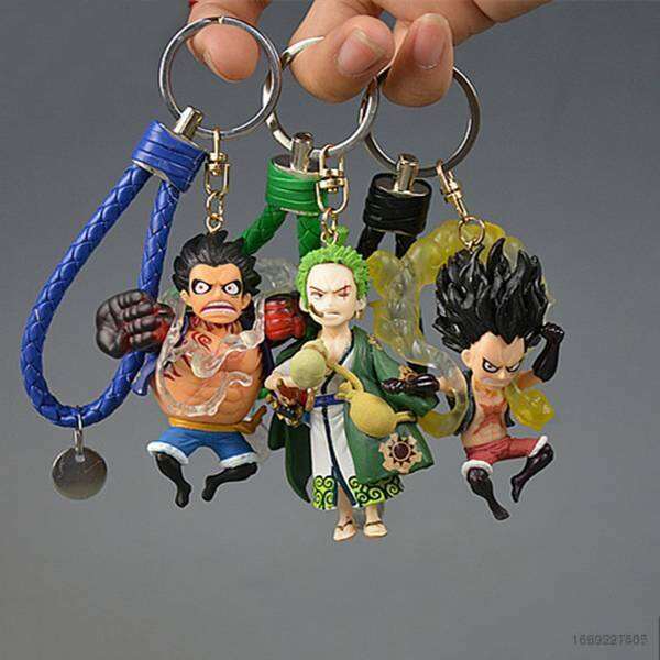 ST5 ONE PIECE Figure Keychain PVC Anime Model Toys Luffy Zoro Sanji