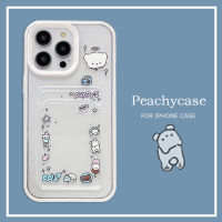 Kawaii Puppy Dog 3 In 1บัตรรูปภาพกระเป๋าเคสโทรศัพท์สำหรับ iPhone 15 14 Plus 13 12 11 Pro Max Xs Xr X 8 7 Plus ปลอกกันกระแทกฝาครอบด้านหลังโปร่งใส TPU