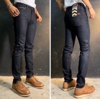 SUP015 (B) กางเกงยีนส์ ผ้ายีนส์ดิบยืด สีมิดไนท์บูล Mens Denim Jeans (Gasoline &amp; Garage) ปั๊มน้ำมันแก๊สโซลีน (SUP)