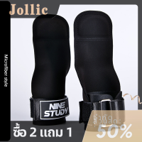 Jollic ถุงมือฟิตเนสป้องกันการปลดสายรัดข้อมือแถบแนวนอน