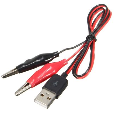 GVDFHJ หัวต่อ USB ตัวผู้คลิปหนีบผมปากจระเข้ขนาด50ซม. สีแดงและสีดำ,ที่หนีบทดสอบจระเข้สายไฟตัวหนีบทดสอบคลิปทดสอบจระเข้สายไฟ