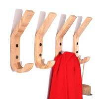 2pcs Oak Wood Creative Bathroom Hook Rack Wall Mount Multipurpose Hallway Bedroom Door Hat Clothes Hanger Kitchen