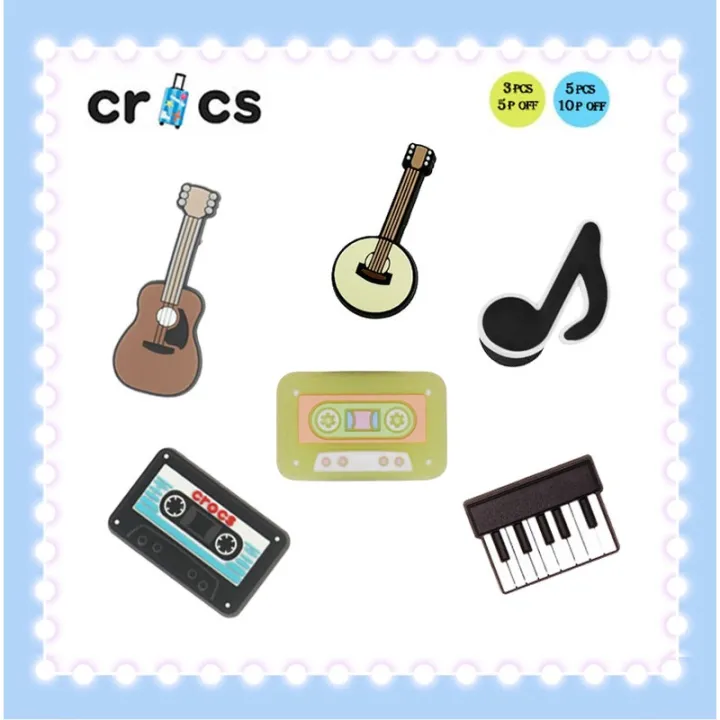 Jibbitz Crocs Charms with label Jibbitz Pins For Clogs（Guitar tape