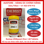Viên bổ sung kẽm Swisse Ultiboost ZinC+ giúp tăng cường sức khỏe miễn dịch