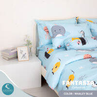 LOFTYSOFT ผ้านวม ผ้าห่ม ปลอกผ้านวม 6ฟุต, 5ฟุต, 3.5ฟุต Cotton100% 500เส้นด้าย Fantasia Collection - Whaley Blue