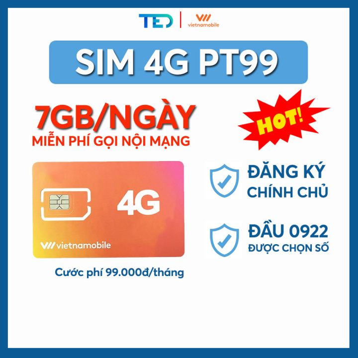 Sim 4G ưu đãi 7GB/NGÀY Vietnamobile, Sim Data Free gọi nội mạng ...