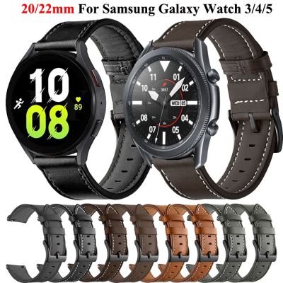 ▤❆ Dla Samsung Galaxy Watch 3 41mm 45mm pasek 22mm 20mm prawdziwa skórzana bransoletka opaska na zegarek dla Galaxy 42mm 46mm S3