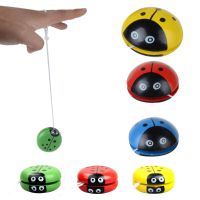 1PC Wooden Yo Yo toys for children ladybird Yo Yo ball Blue green red yellow Ladybug YOYO creative toys Random