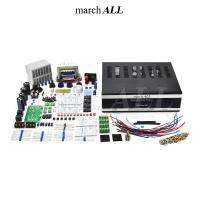 Marchall 741MKG ชุดคิท KIT พร้อมแท่น หม้อแปลง บอร์ดไดร์ 741 อุปกรณ์เสริมครบ เครื่องขยายเสียง ทรานซิสเตอร์ สเตอร์ริโอ 200 วัตต์ RMS เพาเวอร์แอมป์ POWER AMP มีวงจรป้องกันลำโพง ระดับโปร Speaker Protection มี  บอร์ดจ่ายไฟ ซิงค์ระบายความร้อน ชุดเดินสายไฟ