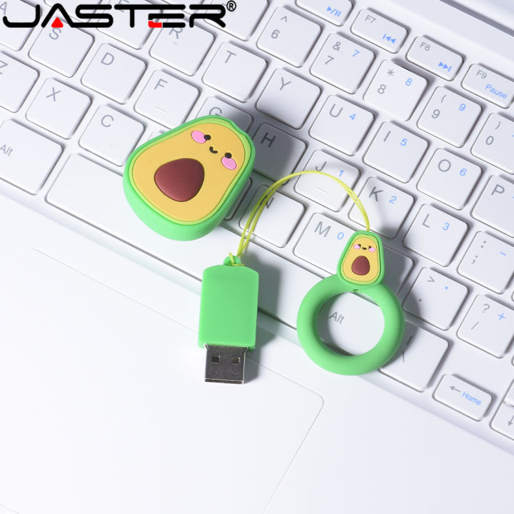 hot-jaster-ใหม่การ์ตูนน่ารัก-avocado-usb-flash-drive-64gb-hi-speed-u-disk-32gb-สีเหลือง-mini-pendrive-ฟรี-key-chain-ภายนอก