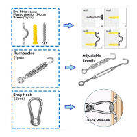 30เมตรเชือกลวดเหล็กหนักพลาสติกเคลือบราวแขวนสายลวด Tensioner สำหรับสีอาทิตย์เต็นท์กลางแจ้งแสงแขวน