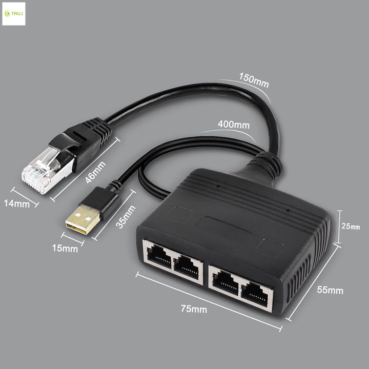 สายตัวแยกอีเธอร์เน็ต-rj45ตัวแยกอีเธอร์เน็ตแบบ1ถึง4ที่มีความเร็วในการรับส่งข้อมูล100mbps-สำหรับ-adsl-คอมพิวเตอร์ฮับเราเตอร์ทีวี