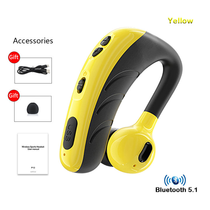 p13-business-bluetooth-headset-ear-hook-wireless-headphones-with-mic-handsfree-drive-call-sports-earphone-earbud-long-standby