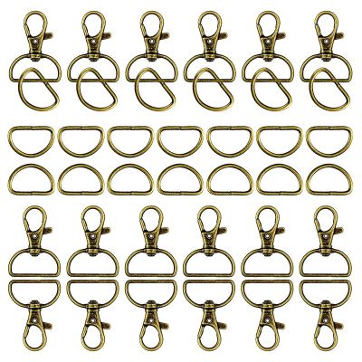 70 Pcs Keychain Hooks and D Rings Swivel Snap Hooks Lobster Claw Clasps Lanyard Snap Hooks for Purses Keychain Lanyard