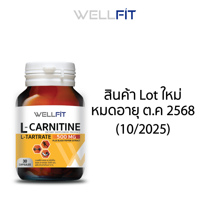 30-แคปซูล-x2-wellfit-l-carnitine-500-mg-เวลฟิต-แอล-คาร์นิทีน-500-มก-พลัส-สารสกัดจากพริกไทยดำ-100-มก-ขนาดบรรจุ-30-แคปซูล-2-ขวด