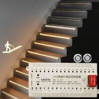 Stair LED Motion Sensor Controller DC12V 24V 32 Channels Indoor PIR Night Light Dimmer For Stairs Flexible Strip