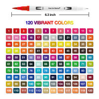 120 Dual Brush Pens Art Markers, Artist Fine &amp; Brush Tip Pen Coloring Markers for Adult Coloring Kids Drawing Art Craft Supplies