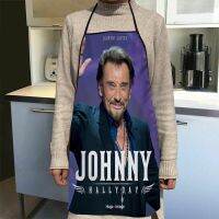 Johnny Hallyday Kitchen Apron อาหารเย็นทำอาหารผ้ากันเปื้อนสำหรับผู้ใหญ่อุปกรณ์เบเกอรี่ผ้ากันน้ำพิมพ์ทำความสะอาดเครื่องมือ