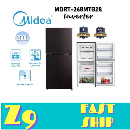 Midea MDRT268MTB28-MY Gross 200L 2 Doors Inverter Quattro Refrigerator ...