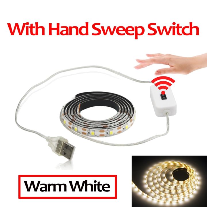 5V USB LED Strip Light White TV Backlight Lamp Self Adhesive Flexible Tape  Wire