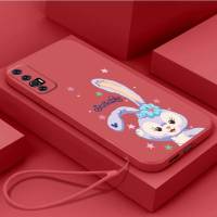 เคส OPPO Reno 3 Pro เคสนิ่มใส่โทรศัพท์ซิลิโคนเหลวป้องกันเคสกันกระแทกมือถือเรียบเคสโทรศัพท์โทรศัพท์กระต่ายน่ารักพร้อมสายคล้อง