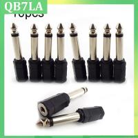 10pcs Connectors  6.35mm 1/4" Mono Plug to 1/8" 3.5mm Jack Female Audio Converter Adapter for Headphone Microphone QB7LA