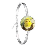 New Arrival Fashion Cartoon Shrek Bracelet Glass Cabochon Chain Bangle Jewelry For Women Girls Birthday Gift